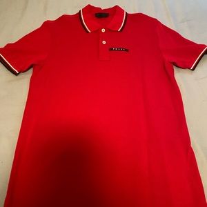 Red Medium Authentic Prada polo shirt
